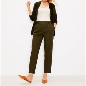 Loft Pull On Tapered Pants in Olive Melange